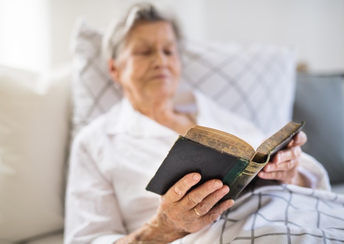 Woman reading Bible